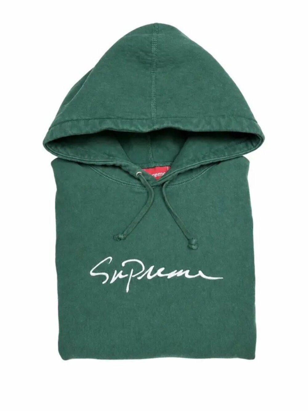 FW18 Supreme Classic Script Hoodie Dark Green Medium